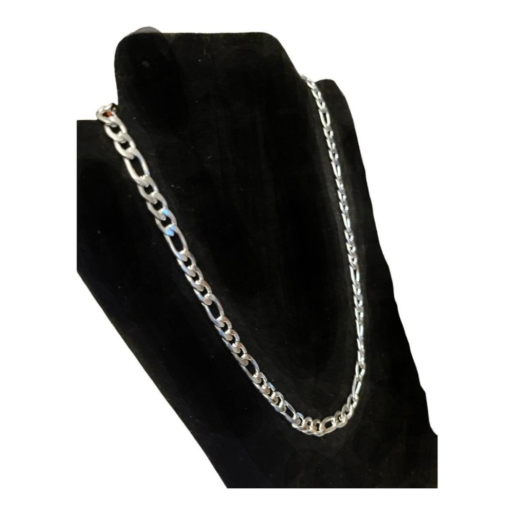 Men's Boys Figaro Link Chain Necklace 20" + 2" Ext Gift Casual Dressy Nightout - Picture 6 of 6